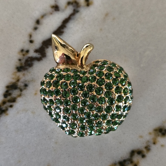 Vintage Givenchy Green and Gold Apple Brooch - Picture 1 of 3